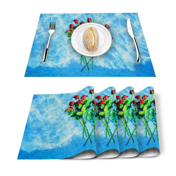 table runner basin rose flower placemat for dining non-slip and heat-insulating mat decoration
table runner basin rose flower placemat for dining non-slip and heat-insulating mat decoration