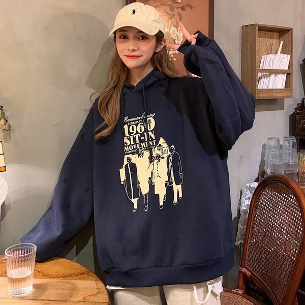 women's hoodies & sweatshirts 2021 ins autumn-winter harajuku print all-match lazy character letters velvet women retro fashion, Black
women's hoodies & sweatshirts 2021 ins autumn-winter harajuku print all-match lazy character letters velvet women retro fashion, Black
