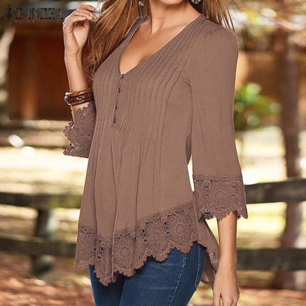 zanzea women 2019 autumn elegant lace blouses shirts v neck casual 3/4 sleeve asymmetrical solid blusas oversized y0iv#, White
zanzea women 2019 autumn elegant lace blouses shirts v neck casual 3/4 sleeve asymmetrical solid blusas oversized y0iv#, White