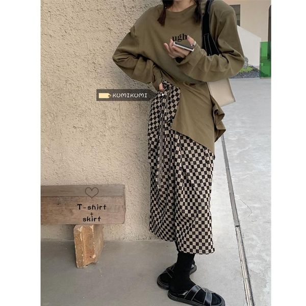 skirts salt suit irregular print long sleeve t-shirt women's autumn bandage checkerboard skirt, Black
skirts salt suit irregular print long sleeve t-shirt women's autumn bandage checkerboard skirt, Black