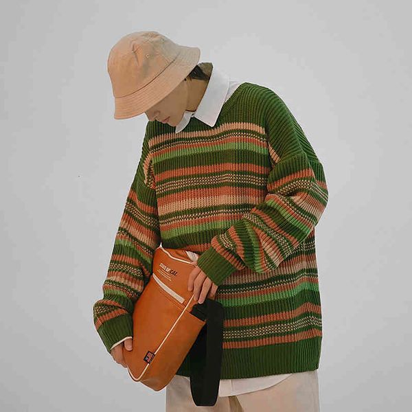 men's sweaters suéter listrado masculino de lã grossa, pulôver solto gola redonda grossa coreana para homens, cor contraste casual e pe, White;black
men's sweaters suéter listrado masculino de lã grossa, pulôver solto gola redonda grossa coreana para homens, cor contraste casual e pe, White;black