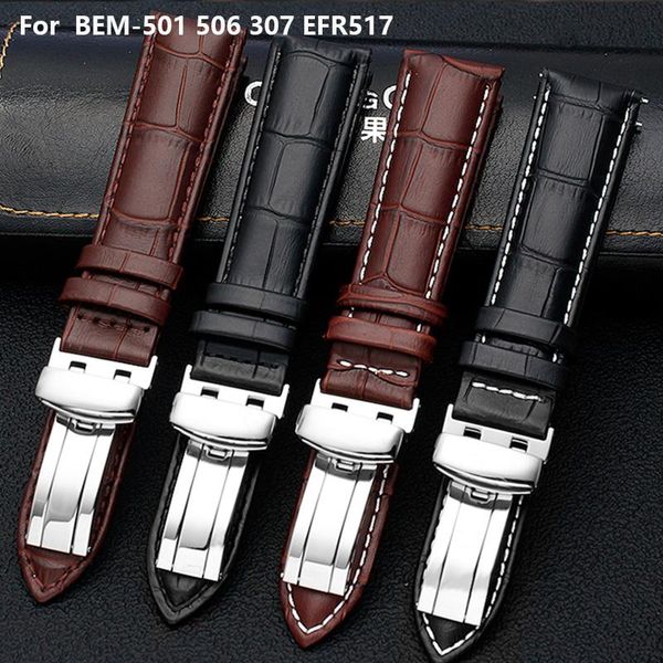 watch bands adapter for bem-501 506 307 efr517 men's leather with original folding buckle 20mm 22mm, Black;brown
watch bands adapter for bem-501 506 307 efr517 men's leather with original folding buckle 20mm 22mm, Black;brown