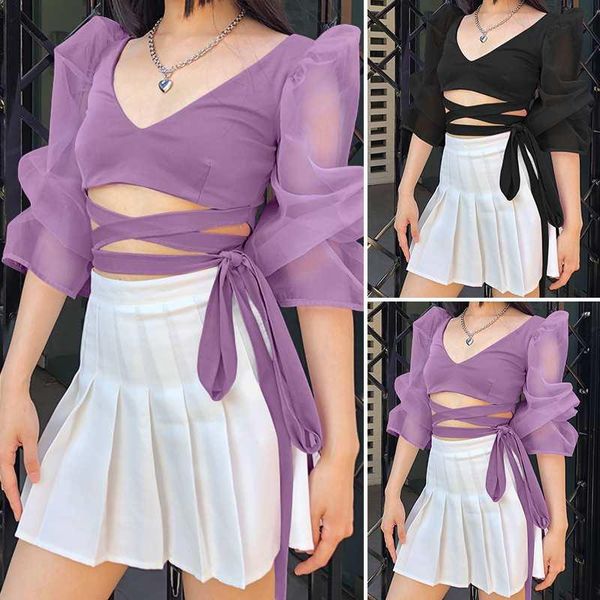 elegant solid blouse vonda summer tunic women v neck bow shirts short sleeve see-through blusas lace up chemise femme s-5xl women's bl, White
elegant solid blouse vonda summer tunic women v neck bow shirts short sleeve see-through blusas lace up chemise femme s-5xl women's bl, White