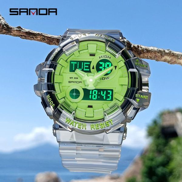 wristwatches transparent waterproof digital watch double display men's sports couple fashion trend women, Slivery;brown
wristwatches transparent waterproof digital watch double display men's sports couple fashion trend women, Slivery;brown