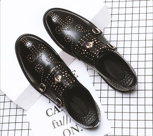 dress shoes men slip on smart casual height increasing rivets metal buckle strap summer low heel fashion, Black
dress shoes men slip on smart casual height increasing rivets metal buckle strap summer low heel fashion, Black