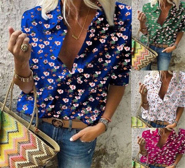 women's blouses & shirts floral printed v neck womens spring autumn long sleeve ladies casual natural color female n88m, White
women's blouses & shirts floral printed v neck womens spring autumn long sleeve ladies casual natural color female n88m, White