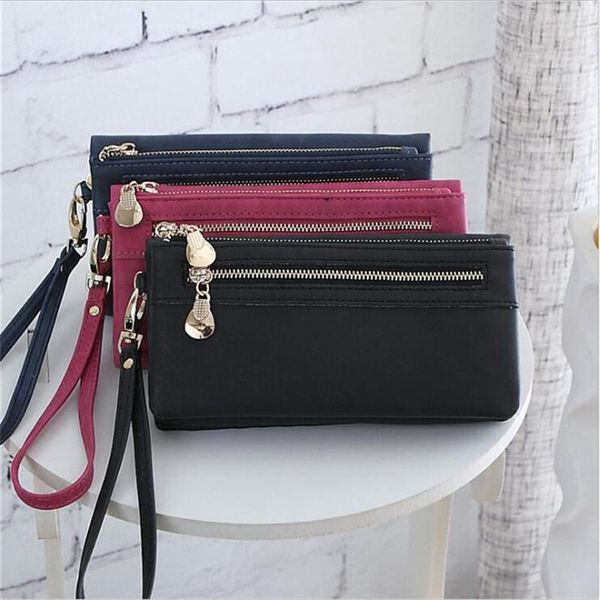 wallets women dull polish leather bolsa double zipper day clutch wristlet portefeuille billetera mujer, Red;black
wallets women dull polish leather bolsa double zipper day clutch wristlet portefeuille billetera mujer, Red;black