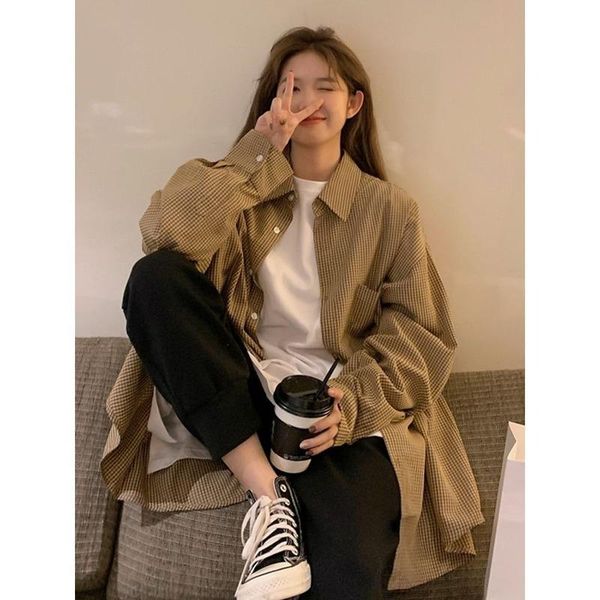 women's jackets plaid shirt jacket retro design feeling loose long-sleeved in spring and autumn, Black;brown
women's jackets plaid shirt jacket retro design feeling loose long-sleeved in spring and autumn, Black;brown