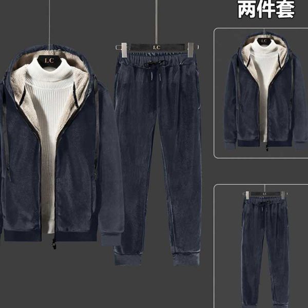 men's tracksuits simple gold velvet autumn and winter sweater sports suit two-piece plus hooded warm black sportswear, Gray
men's tracksuits simple gold velvet autumn and winter sweater sports suit two-piece plus hooded warm black sportswear, Gray