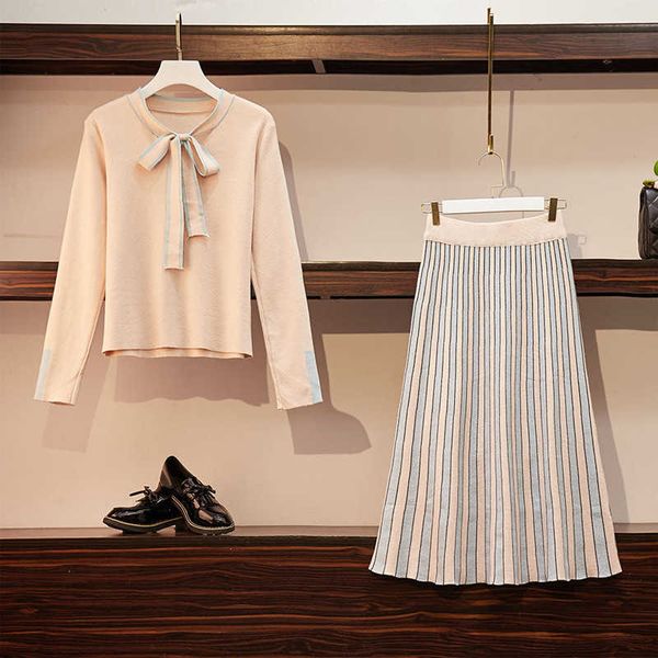 verhellen bow sweater knitted skirt 2 piece set women autumn women long sleeve sweaters+striped skirts two piece sets suit 210706, White
verhellen bow sweater knitted skirt 2 piece set women autumn women long sleeve sweaters+striped skirts two piece sets suit 210706, White