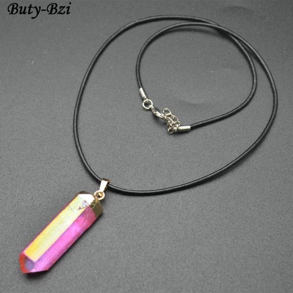 pendant necklaces electroplating natural crystal pillar necklace jewelry, Silver
pendant necklaces electroplating natural crystal pillar necklace jewelry, Silver