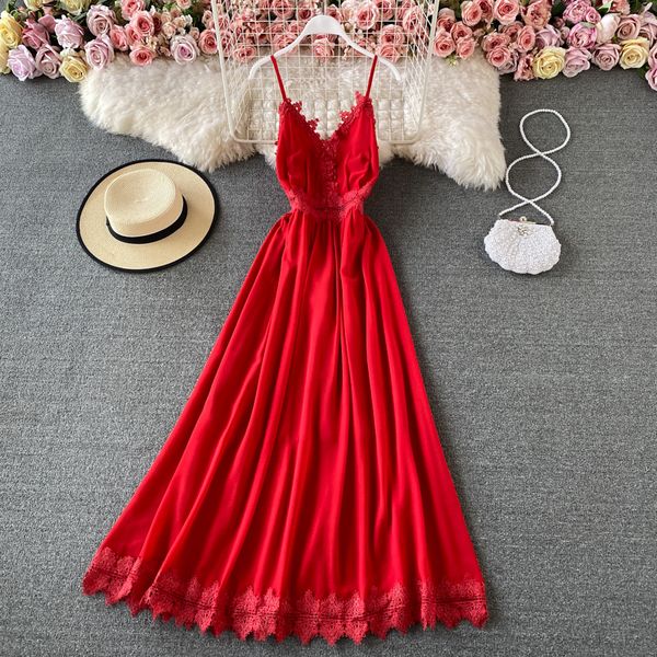 elegant lace stitching party dress womens strapless chiffon a-line sleeveless female seaside beach large swing 210420, Black;gray
elegant lace stitching party dress womens strapless chiffon a-line sleeveless female seaside beach large swing 210420, Black;gray