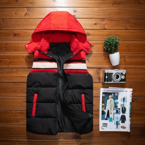 men's vests vest autumn and winter trend down cotton waistcoat thickened warm jacket sleeveless, Black;white
men's vests vest autumn and winter trend down cotton waistcoat thickened warm jacket sleeveless, Black;white