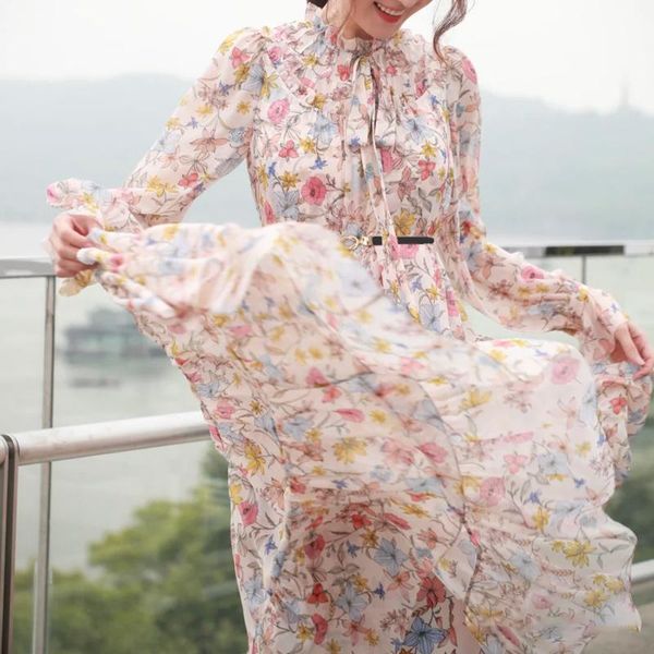 casual dresses fall runway style flared sleeves ruffled belt slim fit temperament mid-length chiffon dress women's clothing, Black;gray
casual dresses fall runway style flared sleeves ruffled belt slim fit temperament mid-length chiffon dress women's clothing, Black;gray
