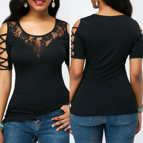 women lace short sleeve loose camisole casual v-neck tank blouse t-shirt women's blouses & shirts, White
women lace short sleeve loose camisole casual v-neck tank blouse t-shirt women's blouses & shirts, White