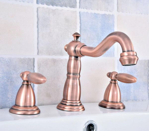bathroom sink faucets antique red copper brass dual levers widespread 3 hole install basin faucet mixer taps asf534
bathroom sink faucets antique red copper brass dual levers widespread 3 hole install basin faucet mixer taps asf534