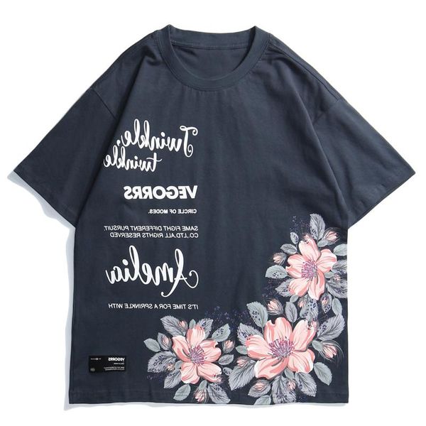 men's t-shirts hip hop vintage flower printed print streetwear pure cotton casual t-shirt harajuku clothing, White;black
men's t-shirts hip hop vintage flower printed print streetwear pure cotton casual t-shirt harajuku clothing, White;black