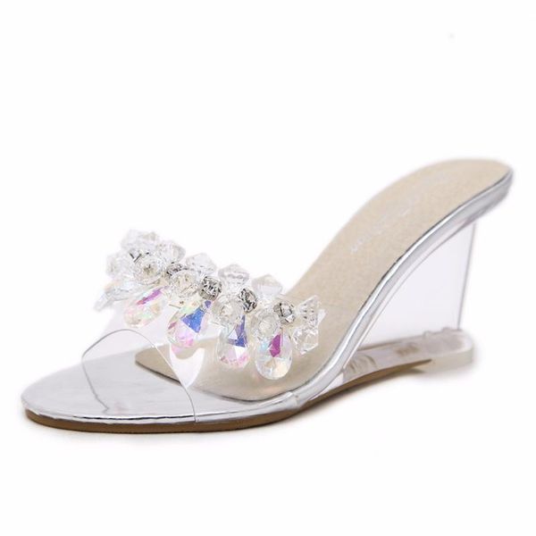 slippers slope sandals rystal transparent diamond wedges heels 8.5cm female summer 2021 wome, Black
slippers slope sandals rystal transparent diamond wedges heels 8.5cm female summer 2021 wome, Black