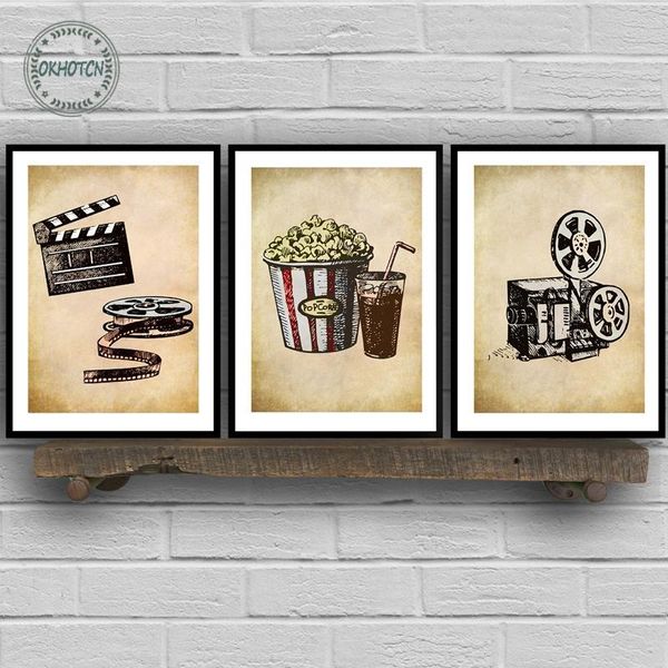 paintings movie theater vintage art canvas painting wall picture popcorn film clapper poster retro home decoration for cinema living room
paintings movie theater vintage art canvas painting wall picture popcorn film clapper poster retro home decoration for cinema living room