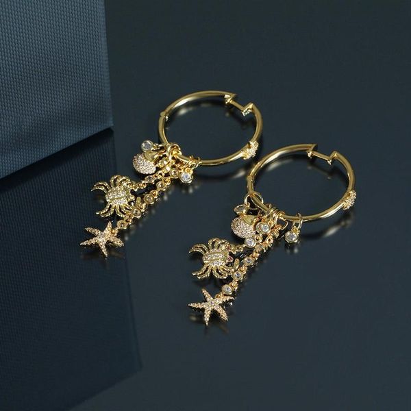 dangle & chandelier trendy european gold color zirconia scallop crab tassel earring ocean world style exaggerated big circle earrings zk30, Silver
dangle & chandelier trendy european gold color zirconia scallop crab tassel earring ocean world style exaggerated big circle earrings zk30, Silver