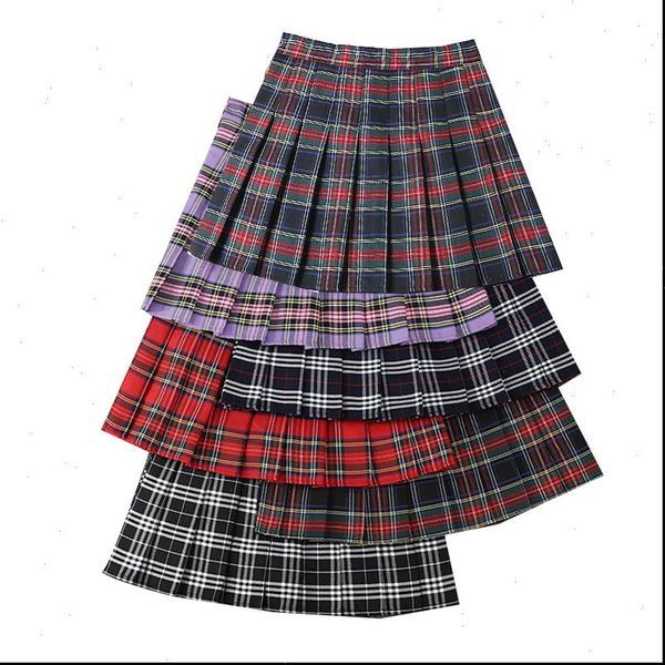 high waist a line plaid women skirt summer pleated fashion chic girls mini slim, Black
high waist a line plaid women skirt summer pleated fashion chic girls mini slim, Black