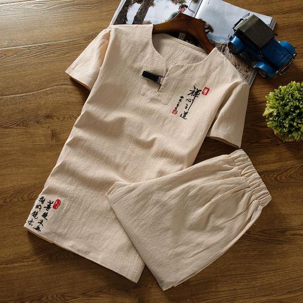 men's tracksuits mens short-sleeved suit 2 pieces sets large size cotton and linen fabrics 2021 summer chinese style retro embroidery, Gray
men's tracksuits mens short-sleeved suit 2 pieces sets large size cotton and linen fabrics 2021 summer chinese style retro embroidery, Gray