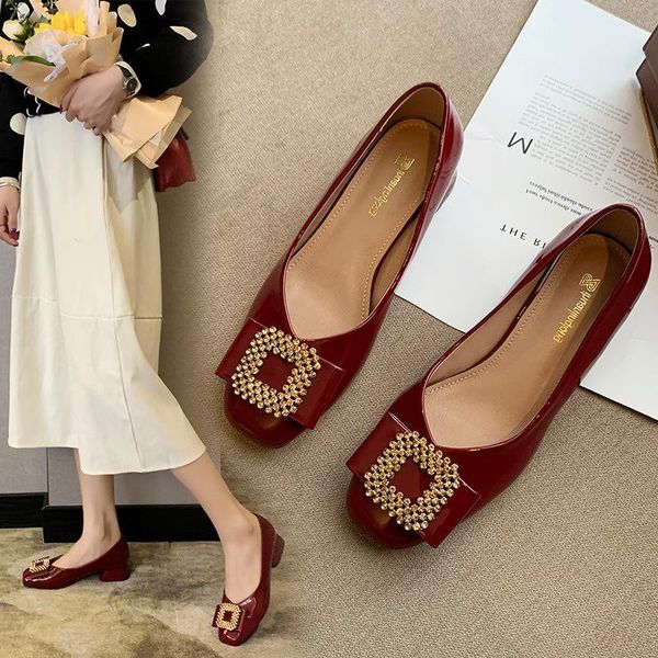 dress shoes size 45 metal buckle square toe pumps cozy thick med high heels ol women 2021 solid patent leather offices single footwear, Black
dress shoes size 45 metal buckle square toe pumps cozy thick med high heels ol women 2021 solid patent leather offices single footwear, Black