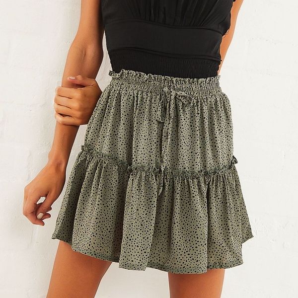 summer skirt casual elastic high waist white dots floral print skirt a line ruffles short mini beach skirts women 210521, Black
summer skirt casual elastic high waist white dots floral print skirt a line ruffles short mini beach skirts women 210521, Black