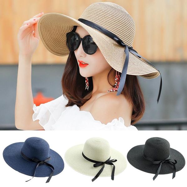 wide brim hats summer straw hat foldable sunhat women casual temperament bowknot travel outdoors vacation uv protection, Blue;gray
wide brim hats summer straw hat foldable sunhat women casual temperament bowknot travel outdoors vacation uv protection, Blue;gray