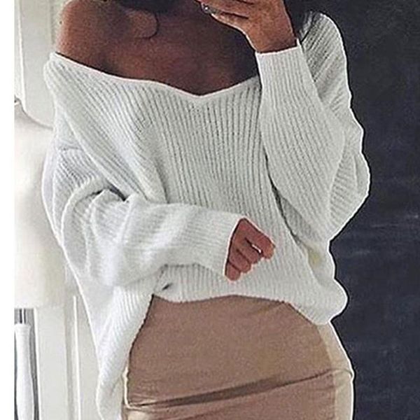 women's sweaters autumn irregular knitted sweater 2021 women v neck long sleeve loose pullover wdc5541, White;black
women's sweaters autumn irregular knitted sweater 2021 women v neck long sleeve loose pullover wdc5541, White;black