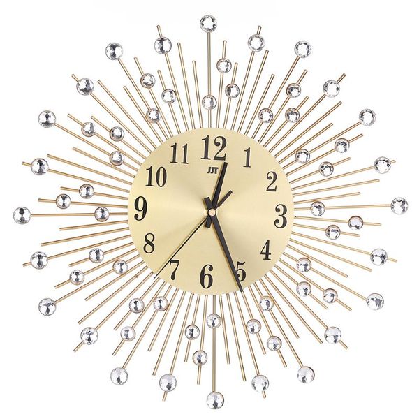 fashion modern wall clock metal crystal home decoration silent clocks for living room office 
fashion modern wall clock metal crystal home decoration silent clocks for living room office