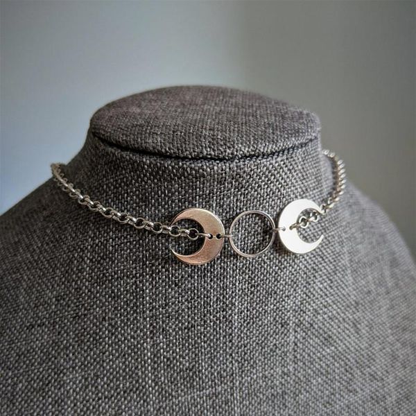 chains moon choker necklace jewellery, witch necklace, minimalist charm jewelry, halloween gift idea, fall witchy magic idea, Silver
chains moon choker necklace jewellery, witch necklace, minimalist charm jewelry, halloween gift idea, fall witchy magic idea, Silver