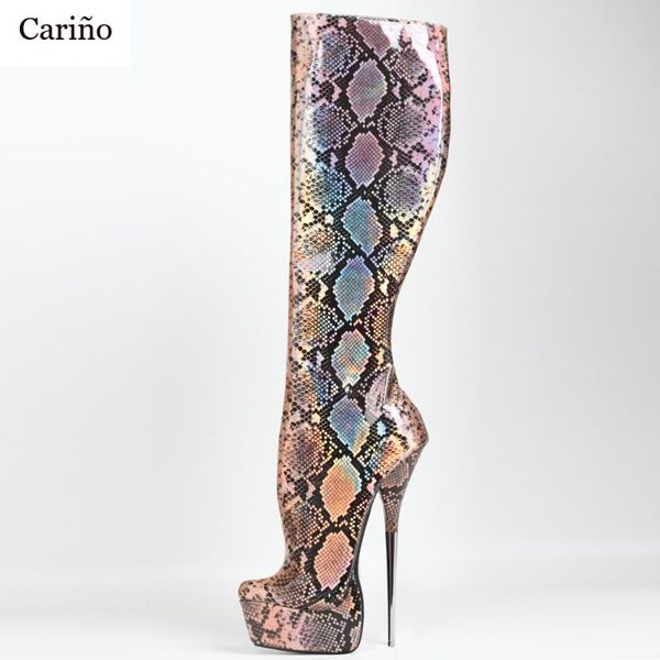 fetish knee-high boots 21cm super high heel holographic snake/leopard pattern ballet size 36-44, Black
fetish knee-high boots 21cm super high heel holographic snake/leopard pattern ballet size 36-44, Black