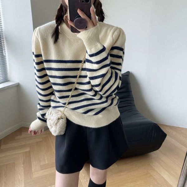women's sweaters hxjjp striped o-neck puff sleeve thick sweater winter 2021 korean loose warm knit pullover 22-86., White;black
women's sweaters hxjjp striped o-neck puff sleeve thick sweater winter 2021 korean loose warm knit pullover 22-86., White;black