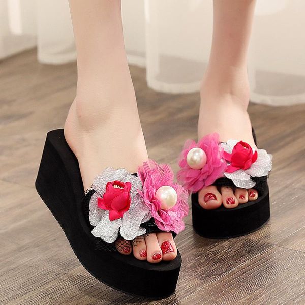 slippers 2021 summer handmade flower women's sandals and thick non-slip beach shoes flip flops women, Black
slippers 2021 summer handmade flower women's sandals and thick non-slip beach shoes flip flops women, Black