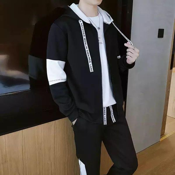 men's tracksuits suit sportswear spring and autumn hooded thin sweatshirt 2021 korean style slim two-piece casual, Gray
men's tracksuits suit sportswear spring and autumn hooded thin sweatshirt 2021 korean style slim two-piece casual, Gray