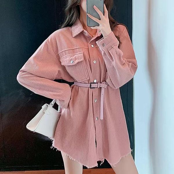 women's jackets spring solid women corduroy jacket with belt long sleeve turn-down collar oversize coats casual autumn basic outwear, Black;brown
women's jackets spring solid women corduroy jacket with belt long sleeve turn-down collar oversize coats casual autumn basic outwear, Black;brown