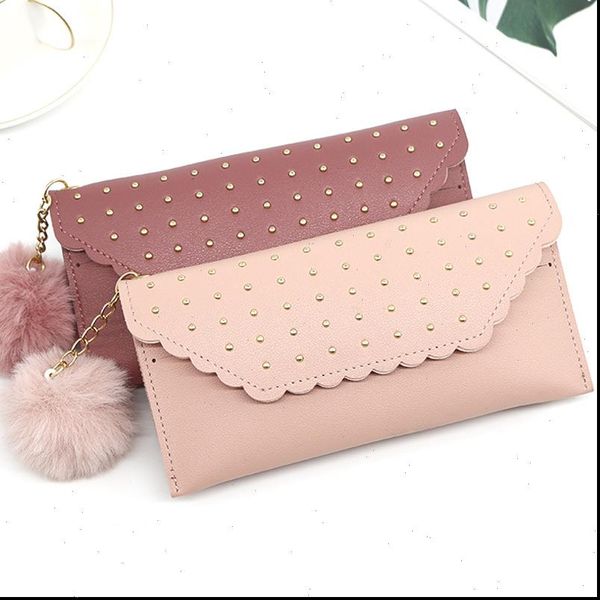 wallets for women retro rivet hasp long ladies card purses leather with fur ball ornaments phone bag, Red;black
wallets for women retro rivet hasp long ladies card purses leather with fur ball ornaments phone bag, Red;black