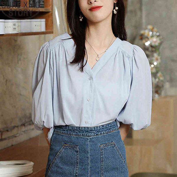 hong kong style summer blouse cardigan ladies puff sleeve solid shirts women casual loose v neck plus size10080 210417, White
hong kong style summer blouse cardigan ladies puff sleeve solid shirts women casual loose v neck plus size10080 210417, White