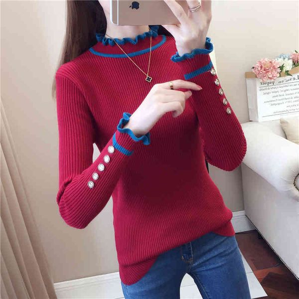 women's sweaters spring autumn half turtleneck sweater ladies long sleeve tight color matching lotus leaf knitted bottoming shirt, White;black
women's sweaters spring autumn half turtleneck sweater ladies long sleeve tight color matching lotus leaf knitted bottoming shirt, White;black