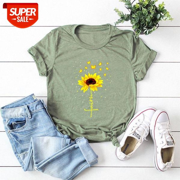 pure cotton european and american women's round neck short-sleeved t-shirt female creative butterfly sunflower faith #fe6m, White
pure cotton european and american women's round neck short-sleeved t-shirt female creative butterfly sunflower faith #fe6m, White