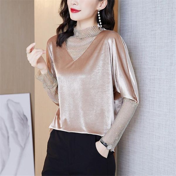 women's blouses & shirts autumn winter casual loose shirt women lantern sleeve glitter mesh blouse korean fashion clothes pullover blu, White
women's blouses & shirts autumn winter casual loose shirt women lantern sleeve glitter mesh blouse korean fashion clothes pullover blu, White