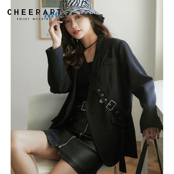 black blazer women autumn casual blazers and jackets designer belt loose ladies suit jacket korean coats 210427, White;black
black blazer women autumn casual blazers and jackets designer belt loose ladies suit jacket korean coats 210427, White;black