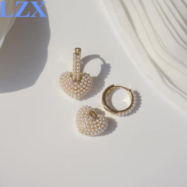 korean heart shape pearl earrings for women girls 14k real gold color bling hoop earring pendant jewelry birthday gifts & huggie, Golden;silver
korean heart shape pearl earrings for women girls 14k real gold color bling hoop earring pendant jewelry birthday gifts & huggie, Golden;silver