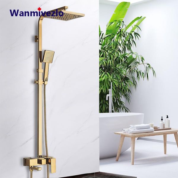 luxury golden shower faucet system 8'' rainfall head set wall mount mixer tap bathroom bathtub sets
luxury golden shower faucet system 8'' rainfall head set wall mount mixer tap bathroom bathtub sets