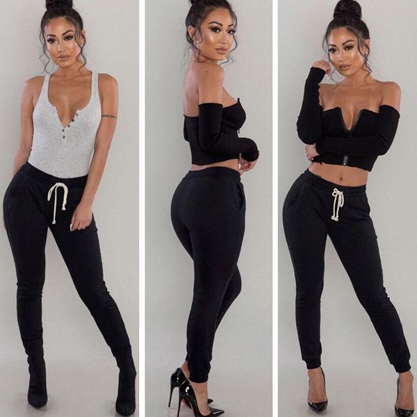women's pants & capris womens ladies high waist full length pencil stretch thick drawstring trousers, Black;white
women's pants & capris womens ladies high waist full length pencil stretch thick drawstring trousers, Black;white