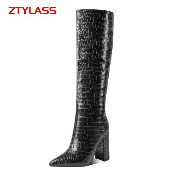 boots stone pattern women faxu leather square high heel knee pointed toe autumn winter shoes big size 34-43, Black
boots stone pattern women faxu leather square high heel knee pointed toe autumn winter shoes big size 34-43, Black