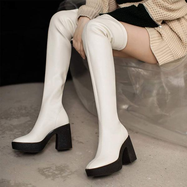 boots comfortable soft microfiber leather round toe platform thigh high stretch zipper dress winter cool ove-the-knee l30 58d7, Black
boots comfortable soft microfiber leather round toe platform thigh high stretch zipper dress winter cool ove-the-knee l30 58d7, Black