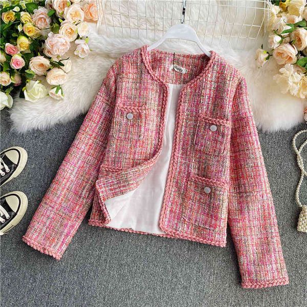 women's fur & faux french retro high-quality tweed jacket buttonless cardigan small fragrant wind short fashion ladies 7b7t, Black
women's fur & faux french retro high-quality tweed jacket buttonless cardigan small fragrant wind short fashion ladies 7b7t, Black