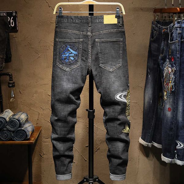 men's jeans jeans streetwear men ripped hip hop embroidery stretch slim fit fashion mens casual holes cotton joggers denim trousers kbk, Blue
men's jeans jeans streetwear men ripped hip hop embroidery stretch slim fit fashion mens casual holes cotton joggers denim trousers kbk, Blue